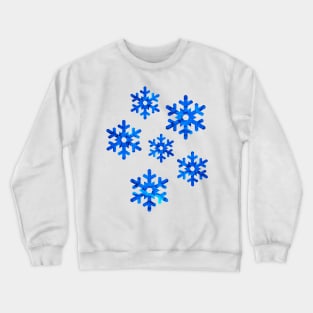 Watercolor Snowflakes (Blue) Crewneck Sweatshirt